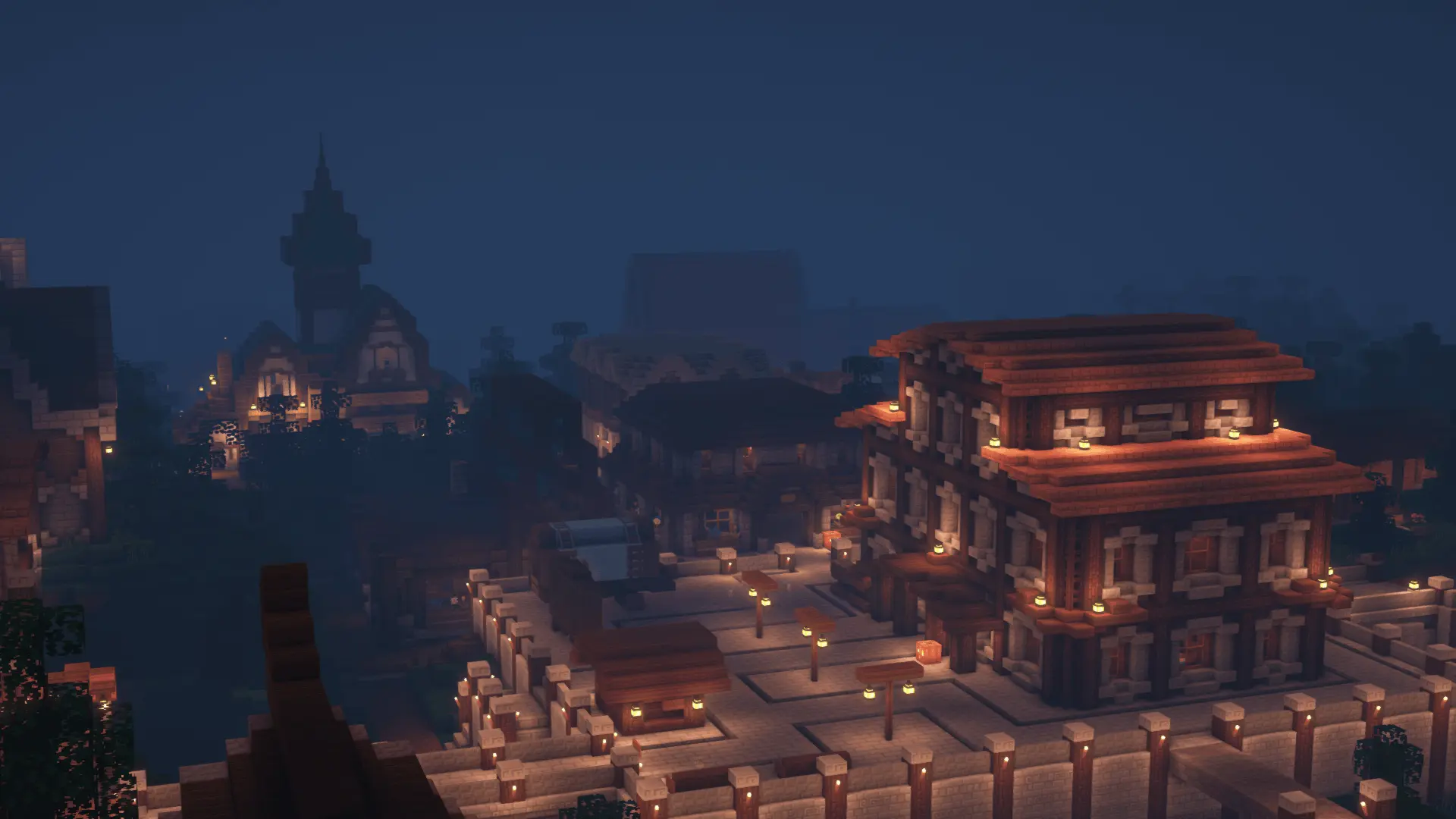 Shervann Rathaus bei Nacht